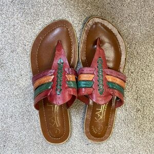 Kalli Leather Colorful Sandals Size 7